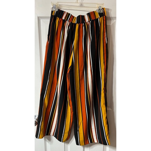 Zara Multi Color Striped Culottes Trouser - Picture 2 of 3